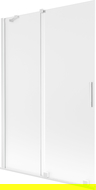 Mexen Velar двукрилен подвижен параван за вана, 120 x 150 см, матиран, бял - 896-120-000-31-20