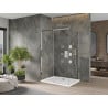 Mexen Omega плъзгаща се душ кабина 100 x 80 см, прозрачна, хром + корито Flat - 825-100-080-01-00-4010