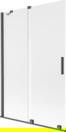 Mexen Velar двукрилен плъзгащ се душ параван 120 x 150 см, матиран, четкан gun gray - 896-120-000-31-66
