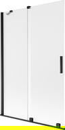 Mexen Velar ванилен параван, двукрилен плъзгащ се 120 x 150 см, матиран, черен - 896-120-000-31-70