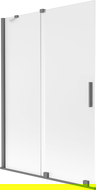 Mexen Velar Душ параван двукрилен плъзгащ 120 x 150 см, матирано стъкло, пистолетен метал - 896-120-000-31-95