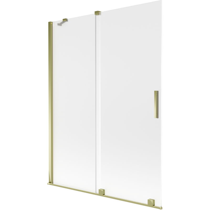 Mexen Velar двукрилен плъзгащ се параван за вана 130 x 150 см, матиран, златен - 896-130-000-31-50