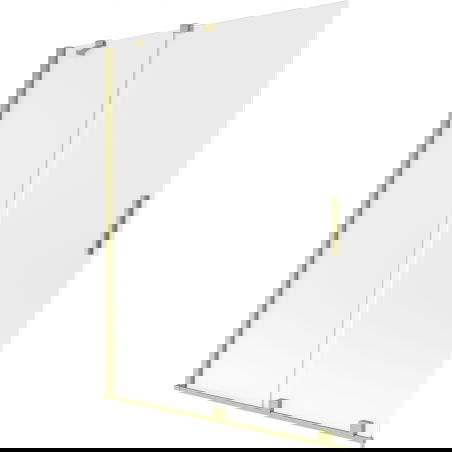 Mexen Velar плъзгащ се параван за вана с 2 крила 130 x 150 см, матиран, златист четкан - 896-130-000-31-55