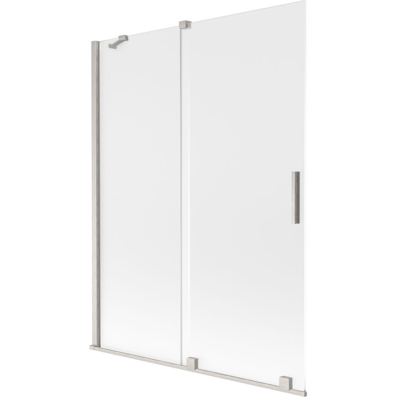 Mexen Velar плъзгащ се параван за вана 2-крилен 130 x 150 cm, матиран, полиран никел - 896-130-000-31-97