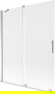 Mexen Velar плажен параван 2-крилен плъзгащ се 140 x 150 см, матиран, хром - 896-140-000-31-01