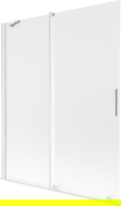 Mexen Velar двукрилен плъзгащ се параван за вана 140 x 150 см, матиран, бял - 896-140-000-31-20
