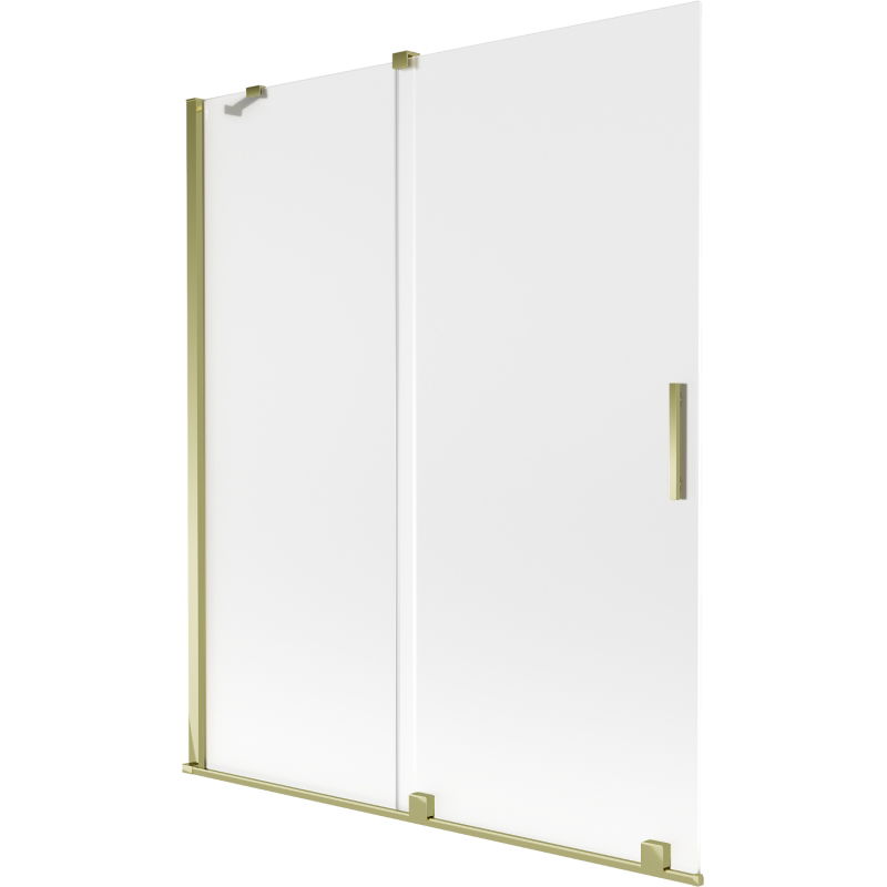 Mexen Velar параван за вана с две крила, плъзгащ се, 140 x 150 см, матирано стъкло, златист - 896-140-000-31-50