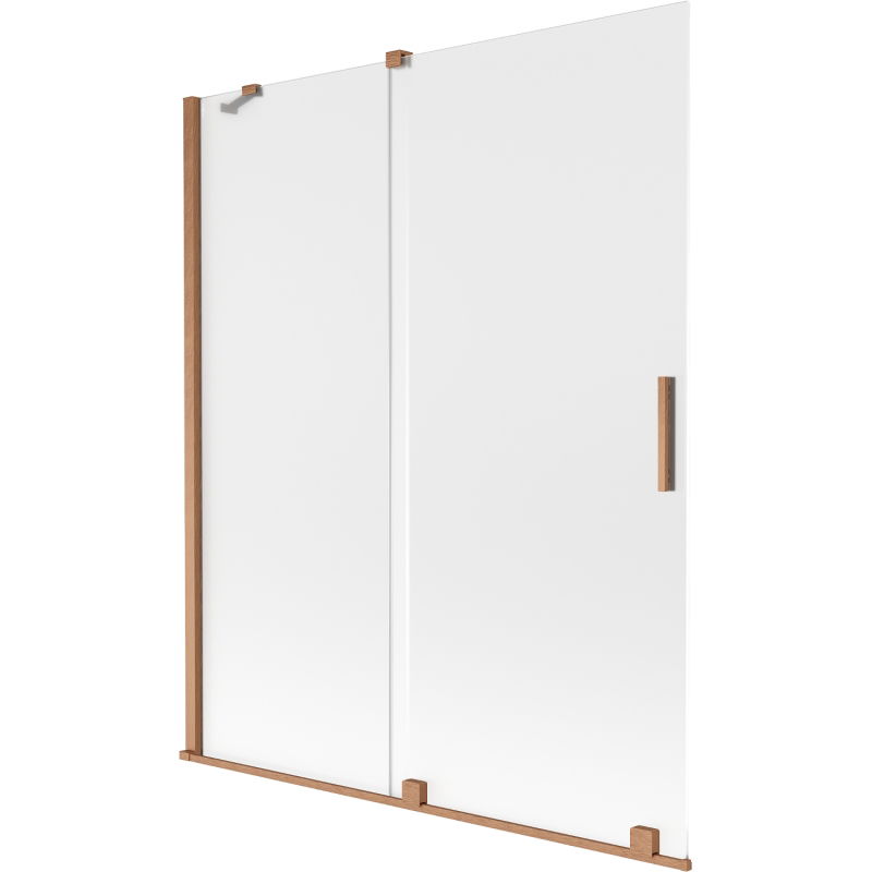 Mexen Velar вана преграда, 2-крилен плъзгащ се, 140 x 150 см, скреж, четкана мед - 896-140-000-31-65