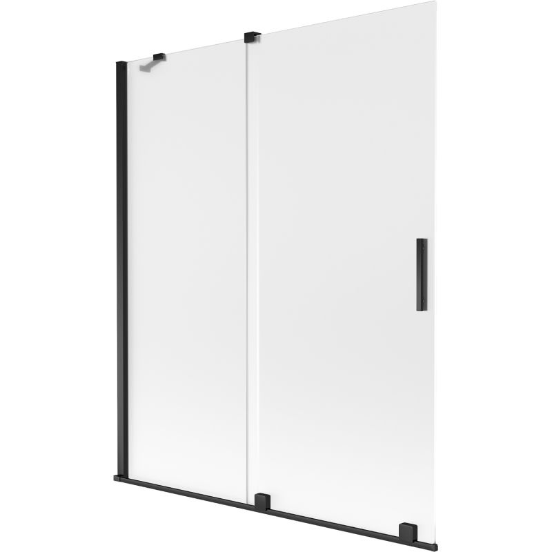 Mexen Velar плъзгащ се двукрилен преграда за вана 140 x 150 см, матиран, черен - 896-140-000-31-70