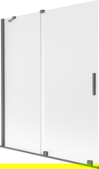 Mexen Velar двукрилен плъзгащ се параван за вана 140 x 150 см, матиран, gun metal - 896-140-000-31-95