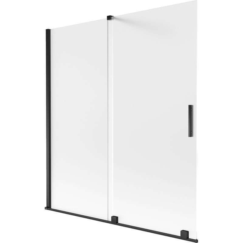 Mexen Velar параван за вана с 2 плъзгащи се крила 150 х 150 см, матирано, черно - 896-150-000-31-70