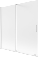 Mexen Velar складен параван за вана 2-крилен плъзгащ се 160 x 150 см, матиран, бял - 896-160-000-31-20