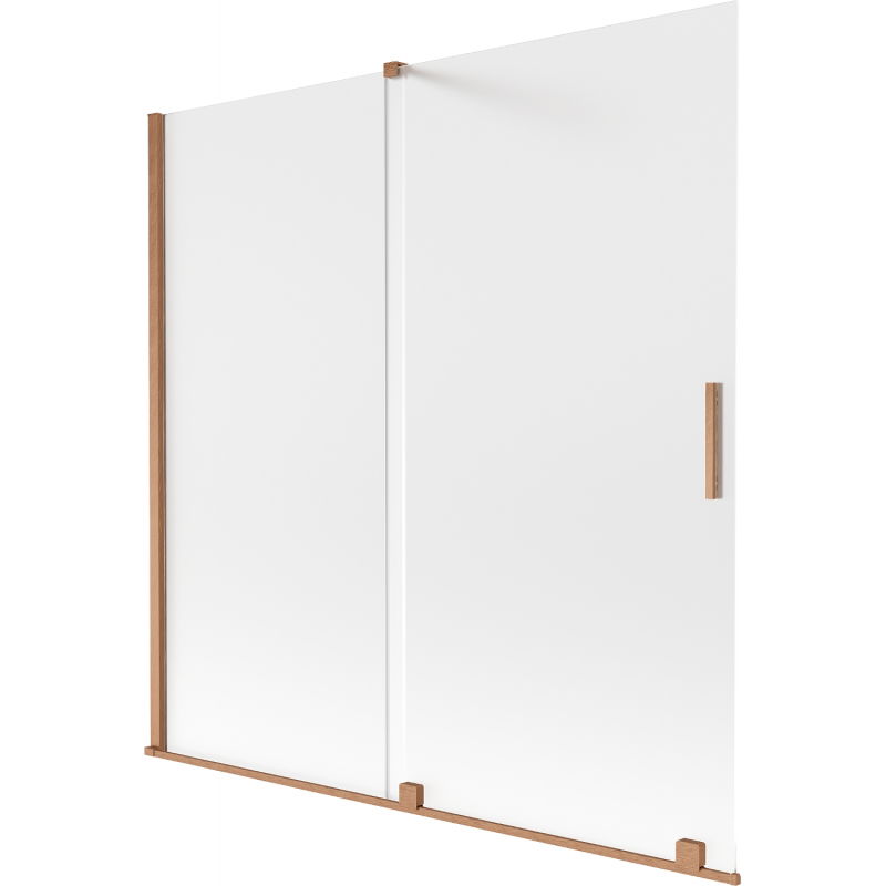 Mexen Velar параван за вана, плъзгащ се с 2 крила 160 x 150 см, матирано стъкло, матирана мед - 896-160-000-31-65