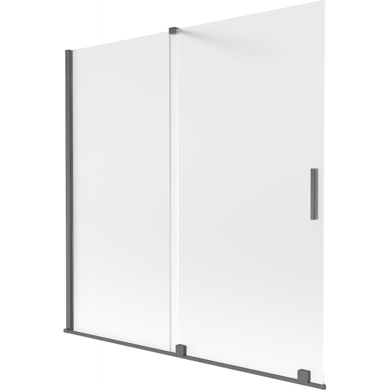 Mexen Velar двукрилен плъзгащ се екран за вана 160 x 150 см, матирано, четкано оръжейно сиво - 896-160-000-31-66