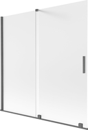 Mexen Velar двукрилен плъзгащ се екран за вана 160 x 150 см, матирано, четкано оръжейно сиво - 896-160-000-31-66