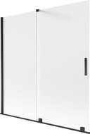 Mexen Velar двукрилен плъзгащ се параван за вана 160 x 150 см, матиран, черен - 896-160-000-31-70