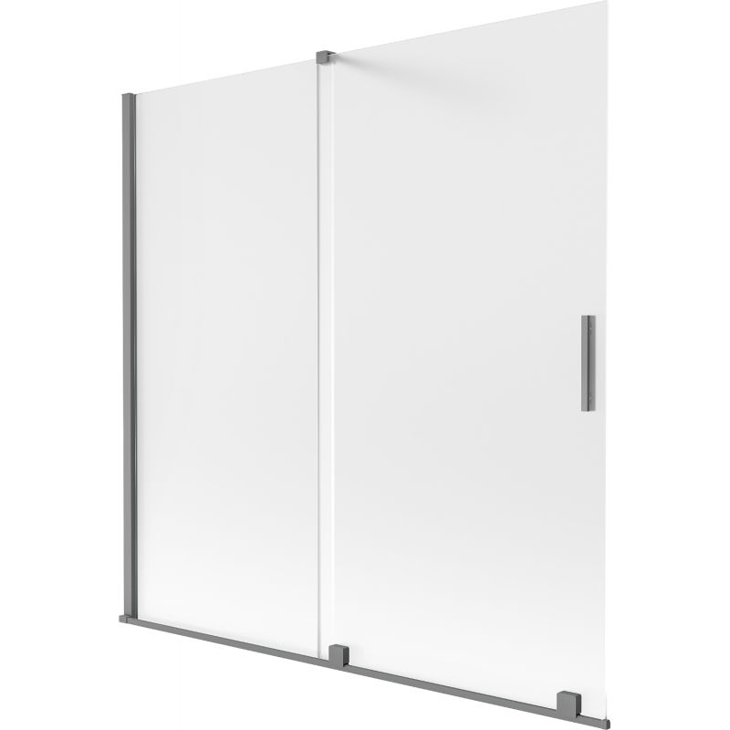 Mexen Velar двукрилен плъзгащ се параван за вана 160 x 150 см, матирано стъкло, gun metal - 896-160-000-31-95