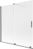 Mexen Velar двукрилен плъзгащ се параван за вана 160 x 150 см, матирано стъкло, gun metal - 896-160-000-31-95