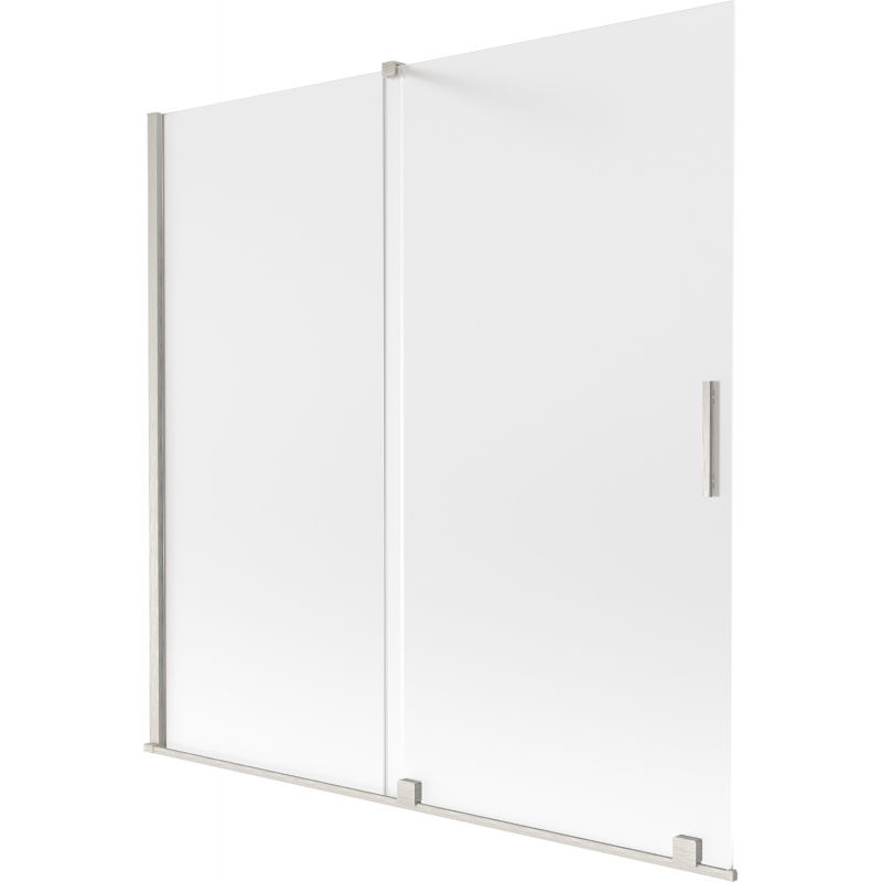 Mexen Velar двукрилен плъзгащ се параван за вана 160 x 150 см, матирано стъкло, четкан никел - 896-160-000-31-97