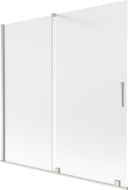 Mexen Velar двукрилен плъзгащ се параван за вана 160 x 150 см, матирано стъкло, четкан никел - 896-160-000-31-97