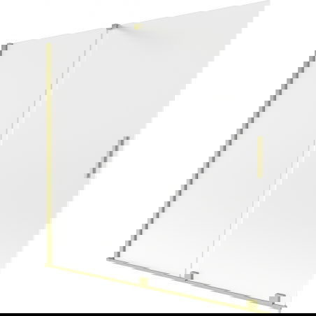 Mexen Velar 2-крилен плъзгащ се параван за вана 170 x 150 см, матиран, златен четкан - 896-170-000-31-55