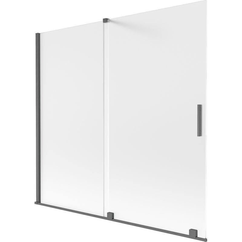 Mexen Velar двукрилен разтегателен екран за вана 170 x 150 cm, матирано, четка сивкаво сребристо - 896-170-000-31-66