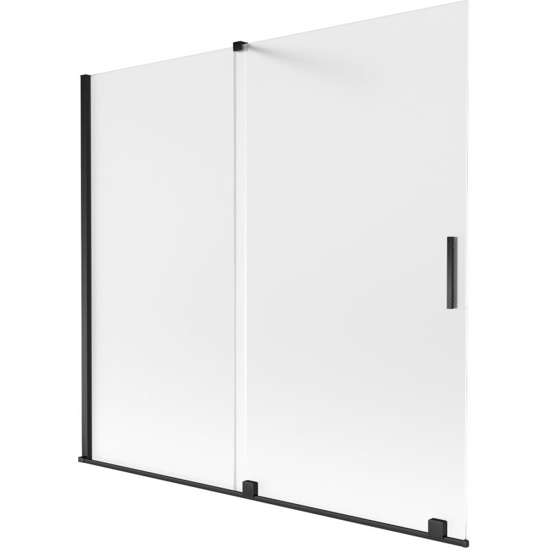 Mexen Velar двукрилен плъзгащ се параван за вана 170 x 150 см, матиран, черен - 896-170-000-31-70