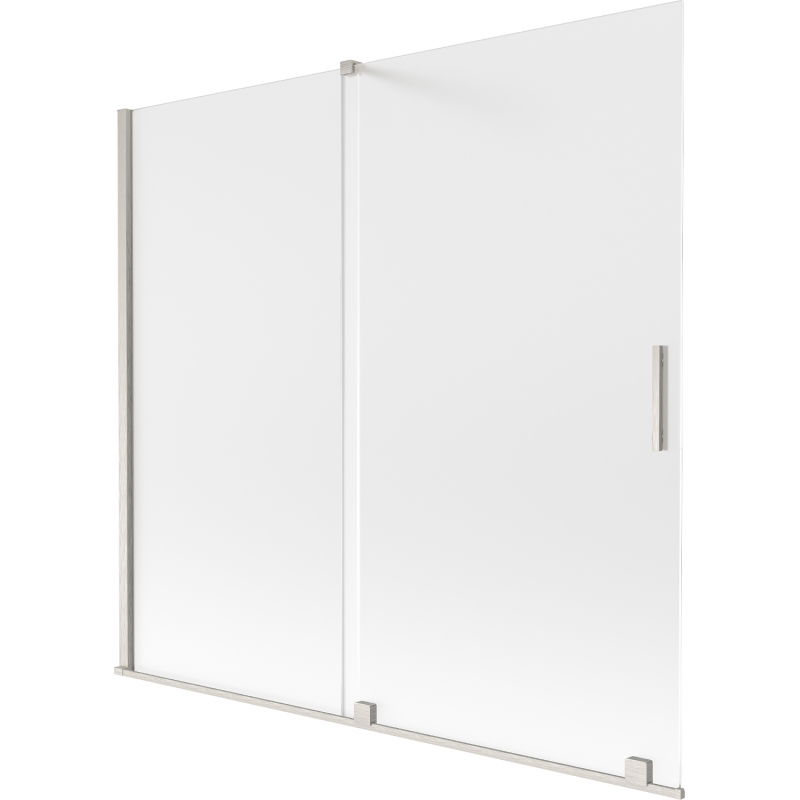 Mexen Velar двукрилен плъзгащ се параван за баня 170 x 150 cm, матиран, четкан никел - 896-170-000-31-97