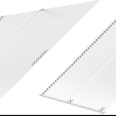 Mexen Velar двукрилен плъзгащ се параван за баня 170 x 150 cm, матиран, четкан никел - 896-170-000-31-97