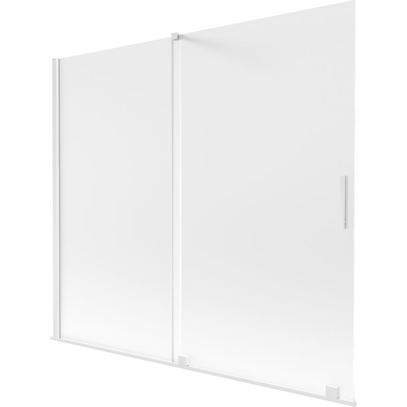 Mexen Velar двукрилен плъзгащ параван за вана 180 x 150 cm, мат, бял - 896-180-000-31-20