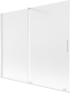 Mexen Velar двукрилен плъзгащ се параван за вана 180 x 150 cm, матов, бял - 896-180-000-31-20