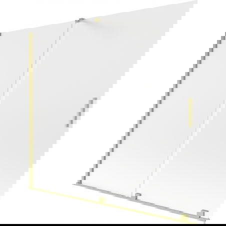 Mexen Velar параван за вана, 2-крилен, плъзгащ се 180 x 150 см, матиран, златист мат - 896-180-000-31-55