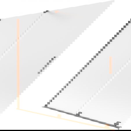 Mexen Velar преграда за вана 2-крилна плъзгаща се 180 x 150 см, матирано, розово злато - 896-180-000-31-60