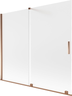 Mexen Velar преграда за вана 2-крилна плъзгаща се 180 x 150 см, матирано, розово злато - 896-180-000-31-60