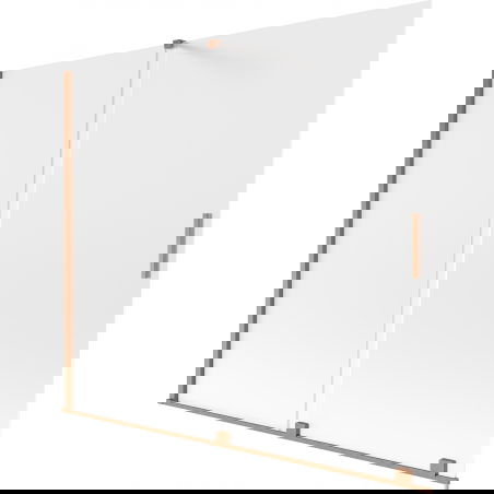 Mexen Velar двойна плъзгаща се параван за вана, 180 x 150 см, матирано стъкло, матирана мед - 896-180-000-31-65