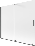 Mexen Velar двукрилен плъзгащ се параван за вана 180 x 150 cm, матирано, четкано в цвят gun gray - 896-180-000-31-66