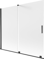 Mexen Velar параван за вана, двукрилен, плъзгащ се, 180 x 150 см, матиран, черен - 896-180-000-31-70