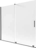 Mexen Velar двукрилен разтегателен параван за вана 180 x 150 cm, матирано, gun metal - 896-180-000-31-95