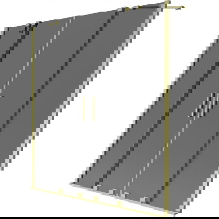 Mexen Velar Двукрилен плъзгащ се параван за вана 150 x 150 см, графит, злато мат