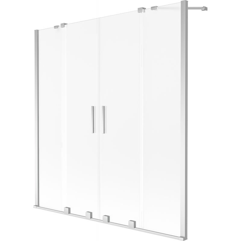 Mexen Velar Duo двукрилен плъзгащ се душ параван 150 x 150 cm, матова стъклена повърхност, хром - 896-150-000-32-01