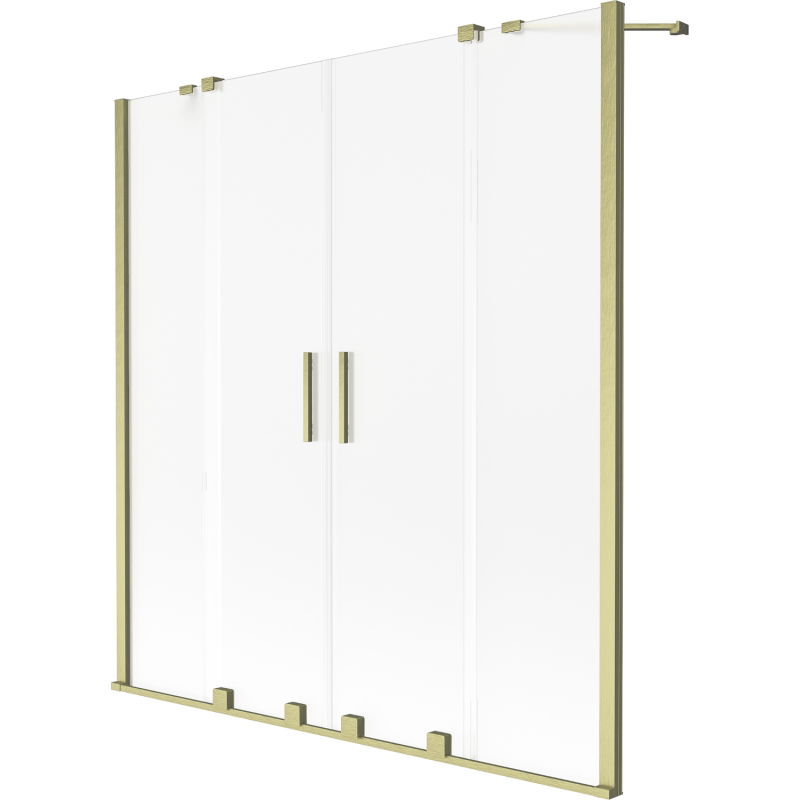 Mexen Velar Duo двукрило подвижно преграда за вана 150 x 150 cm, матирано, златно четкано - 896-150-000-32-55