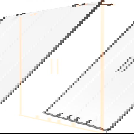 Mexen Velar Duo двукрилен плъзгащ се параван за вана 150 x 150 cm, матирано, розово злато - 896-150-000-32-60