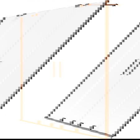Mexen Velar Duo преграда за вана с 2 крила, плъзгаща се 150 x 150 см, матирана, четкана мед - 896-150-000-32-65