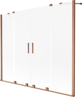 Mexen Velar Duo душ параван за вана, двукрилен, плъзгащ се, 180 x 150 cm, матиран, четкована мед - 896-180-000-32-65