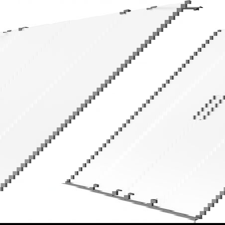 Mexen Velar Duo параван за вана, 2-крилен плъзгащ, 180 x 150 см, мат стъкло, четкан сив металик - 896-180-000-32-66