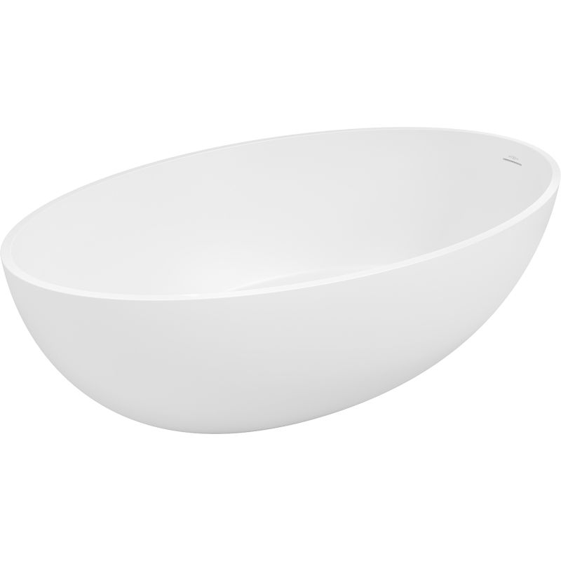 Mexen Prato самостоятелна вана от конгломерат 170 x 100 см, бял мат - 57251701000