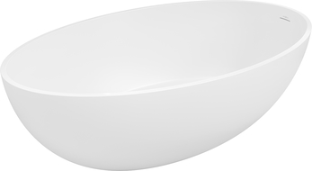 Mexen Prato самостоятелна вана от конгломерат 170 x 100 см, бял мат - 57251701000