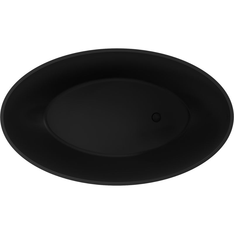 Mexen Prato самостоятелна вана от конгломерат 170 x 100 см, черен мат - 57251701070