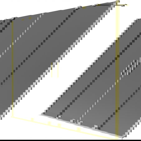 Mexen Velar Duo параван за вана, 2-крилен плъзгащ се 180 x 150 cm, графит, златен четкан - 896-180-000-42-55