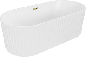 Mexen Paola свободностояща вана с релеф 170 x 80 см, бял мат, златен прелив - 52721708001-50
